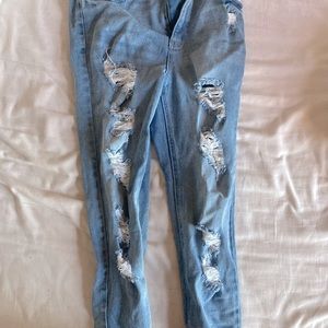 Mom tight jeans with good amount of holes